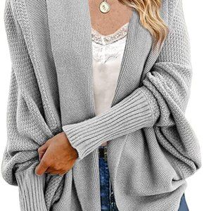 Imily Bela Women's Kimono Batwing Cable Knitted Slouchy Oversized Wrap Cardigan